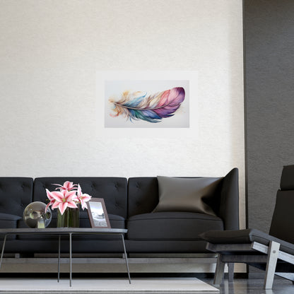 Rainbow Feather Watercolor Print - 1 | Vibrant Wall Art & Prints | Unique Home Decor | Wall Print | Wall Art
