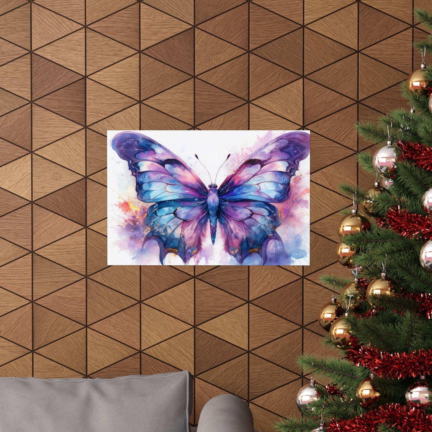 Blue & Purple Butterfly Alcohol Ink Wall Art | Butterfly wall art | Wall Art | Wall Print