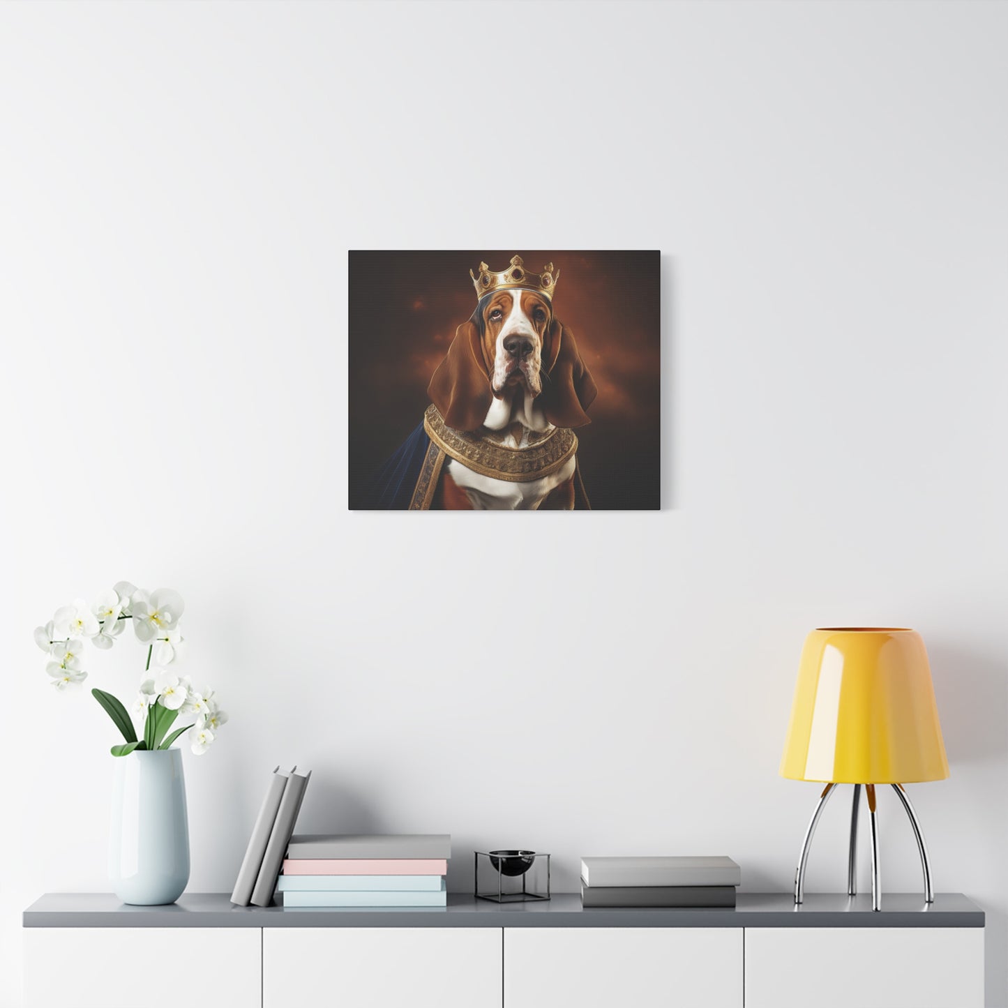 Bassett Hound Renaissance Pet Portrait on Canvas | Wall art | wall print | Dog Art