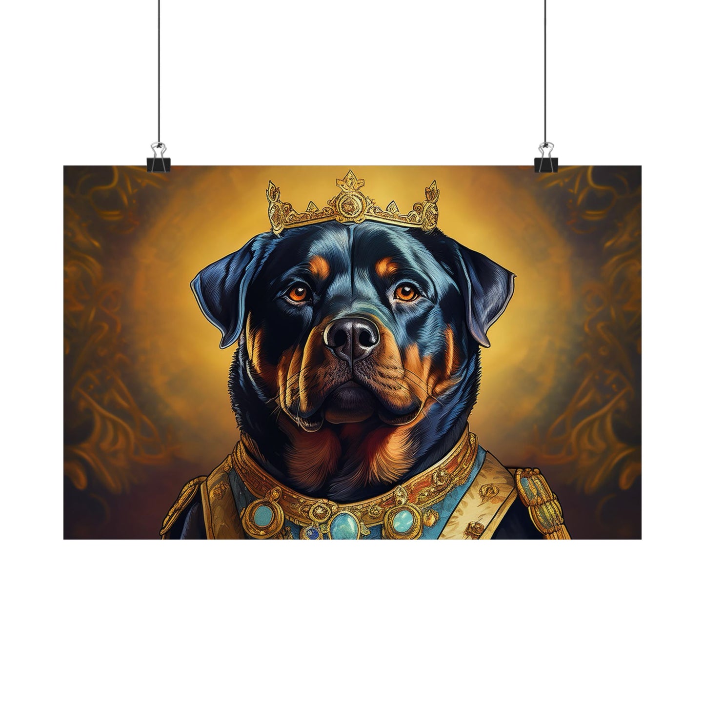 Rottweiler Renaissance Dog Portrait Art Print, Wall Decor Gift, Animal Lover Home Decor, Dog Wall Art