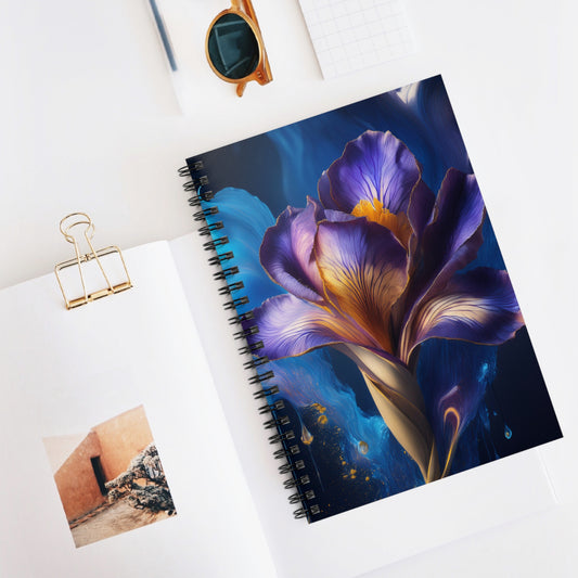 Abstract Iris 4 Floral Spiral Notebook, journaling, notes, diary, sketchbook