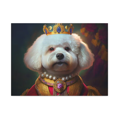 Bichon Frise Renaissance Pet Portrait on Canvas | Wall art | wall print | Dog Art