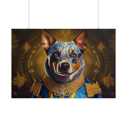 Australian Cattle Dog Renaissance Dog Portrait Wall Art | Art Print | Wall Decor Gift, Animal Lover Home Decor, Dog Wall Art