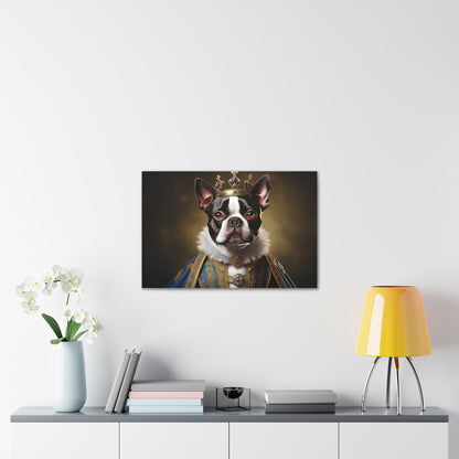 Boston Terrier Renaissance Pet Portrait on Canvas, wall print, wall art, dog portrait, dog art