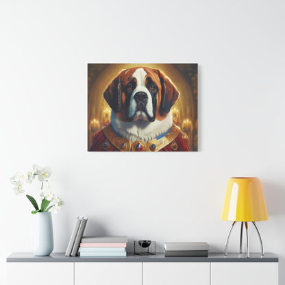 St Bernard Renaissance Portrait - Premium Canvas Wall Art, Dog Portrait, Unique Wall Print