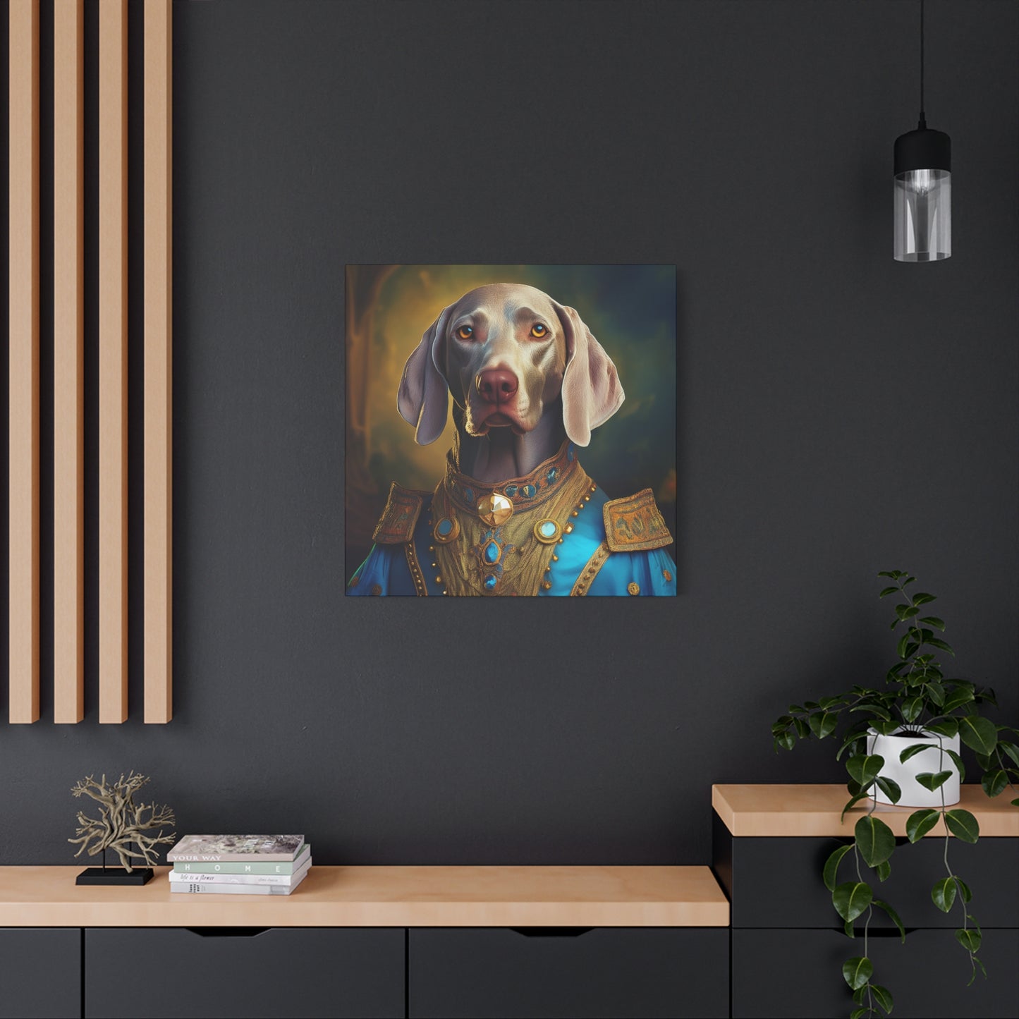Weimaraner Renaissance Pet Portrait on Canvas -  wall art, wall print, dog portrait, dog art