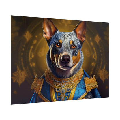 Australian Cattle Dog Renaissance Dog Portrait Wall Art | Art Print | Wall Decor Gift, Animal Lover Home Decor, Dog Wall Art
