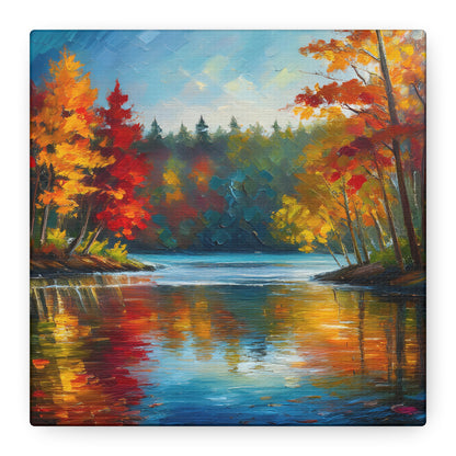 Fall Leaves on the Lake on Canvas | wall art |  wall print