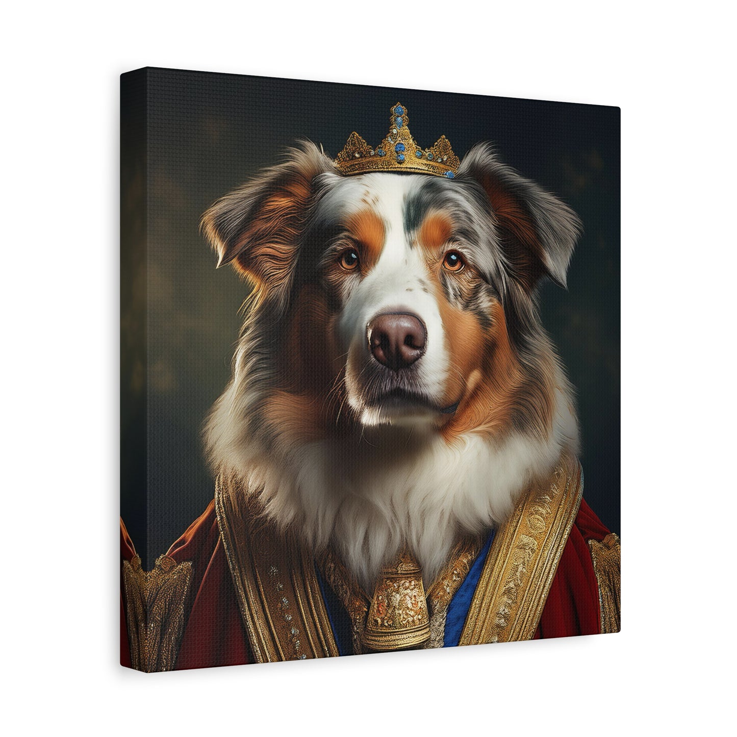 Australian Shepherd Pet Portrait Renaissance - Canvas, wall art, wall print, dog art, dog print