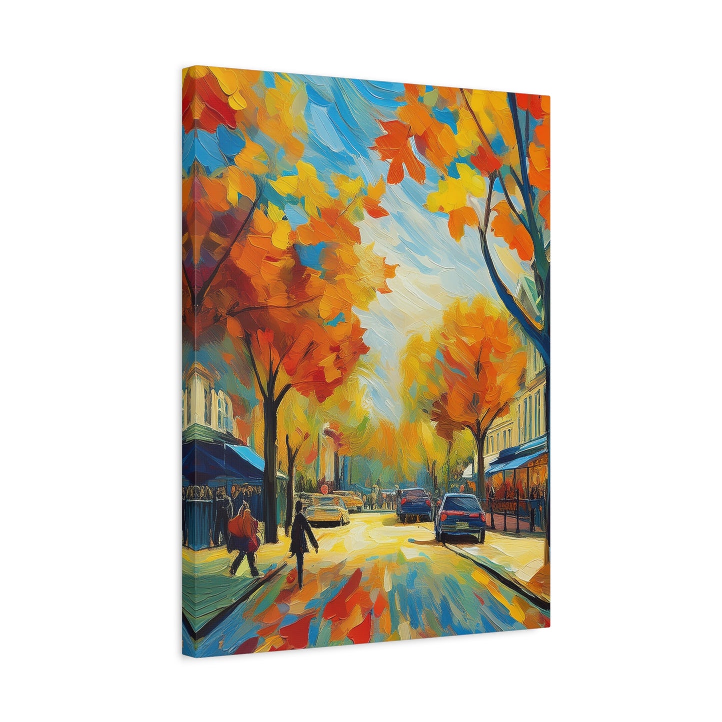 Fall Leaves In the City Painting Canvas Wall Art | Wall Art | Wall Print