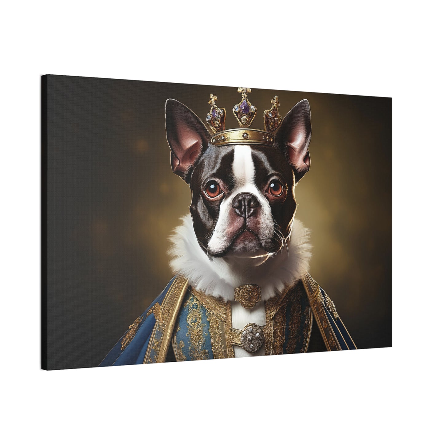 Boston Terrier Renaissance Pet Portrait on Canvas, wall print, wall art, dog portrait, dog art