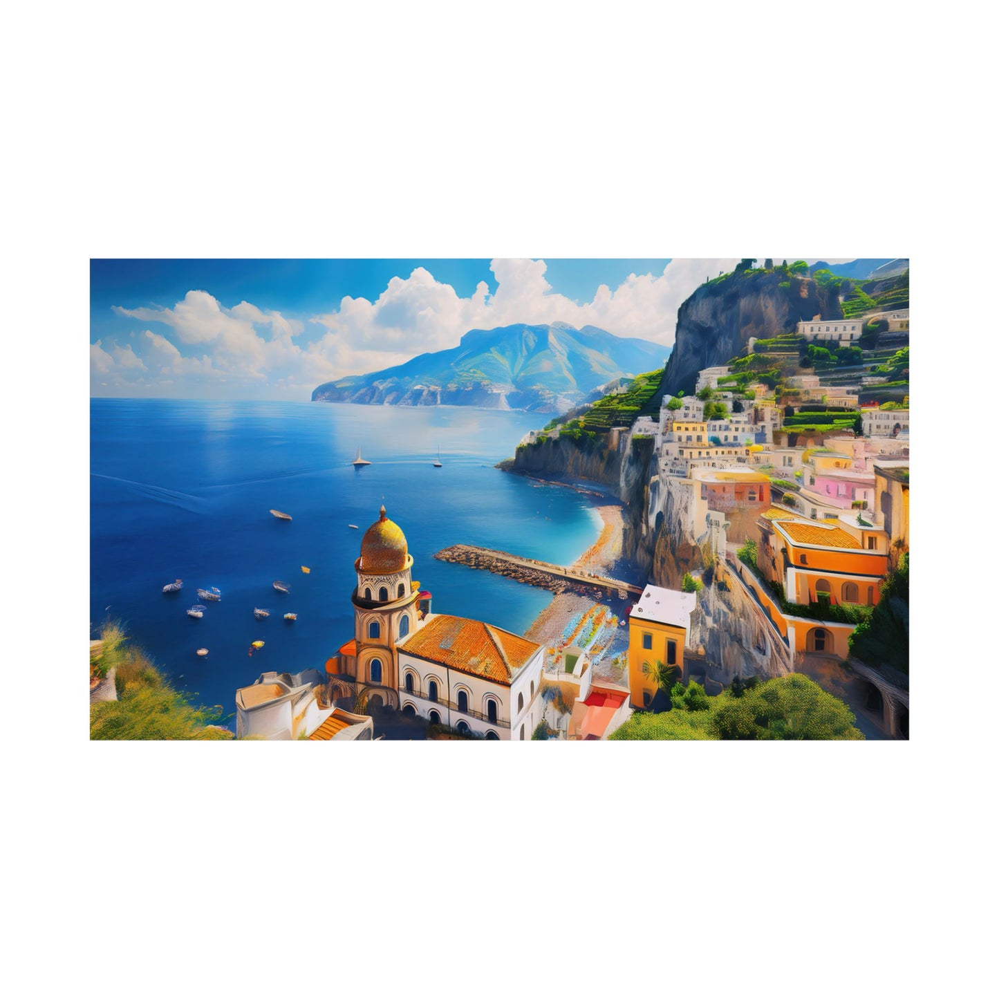 Amalfi Coast Italy Coastal Print | Style 3 | Wall Art | Wall Print
