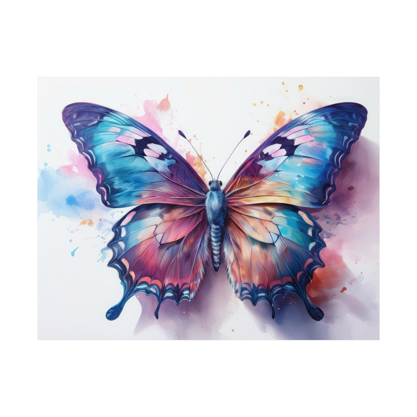 Teal, Blue & Purple Butterfly Alcohol Ink Wall Art |  Butterfly wall art | Wall Art | Wall Print