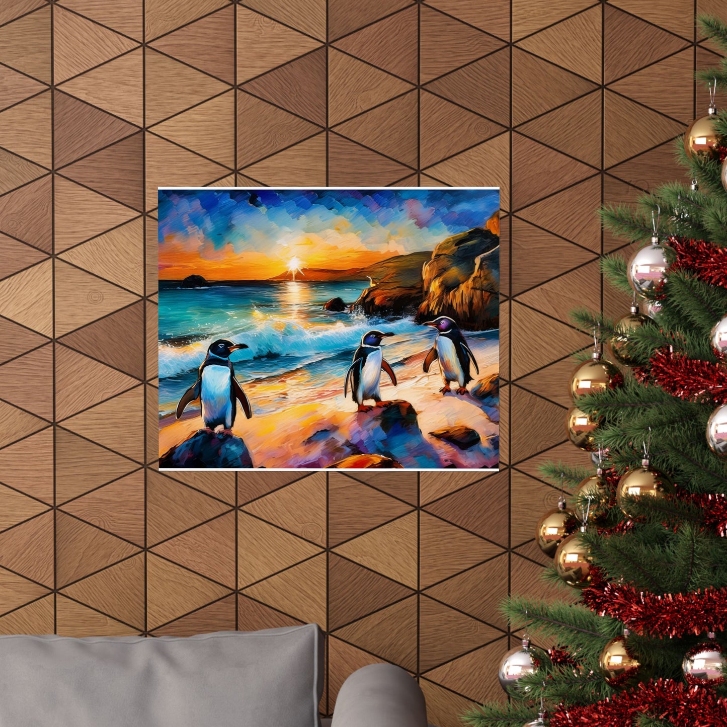 Philip Island Little Penguins Australia Wall Art | Vibrant Wall Print | Unique Painting Print | Style 1 | Wall Art | Wall Print