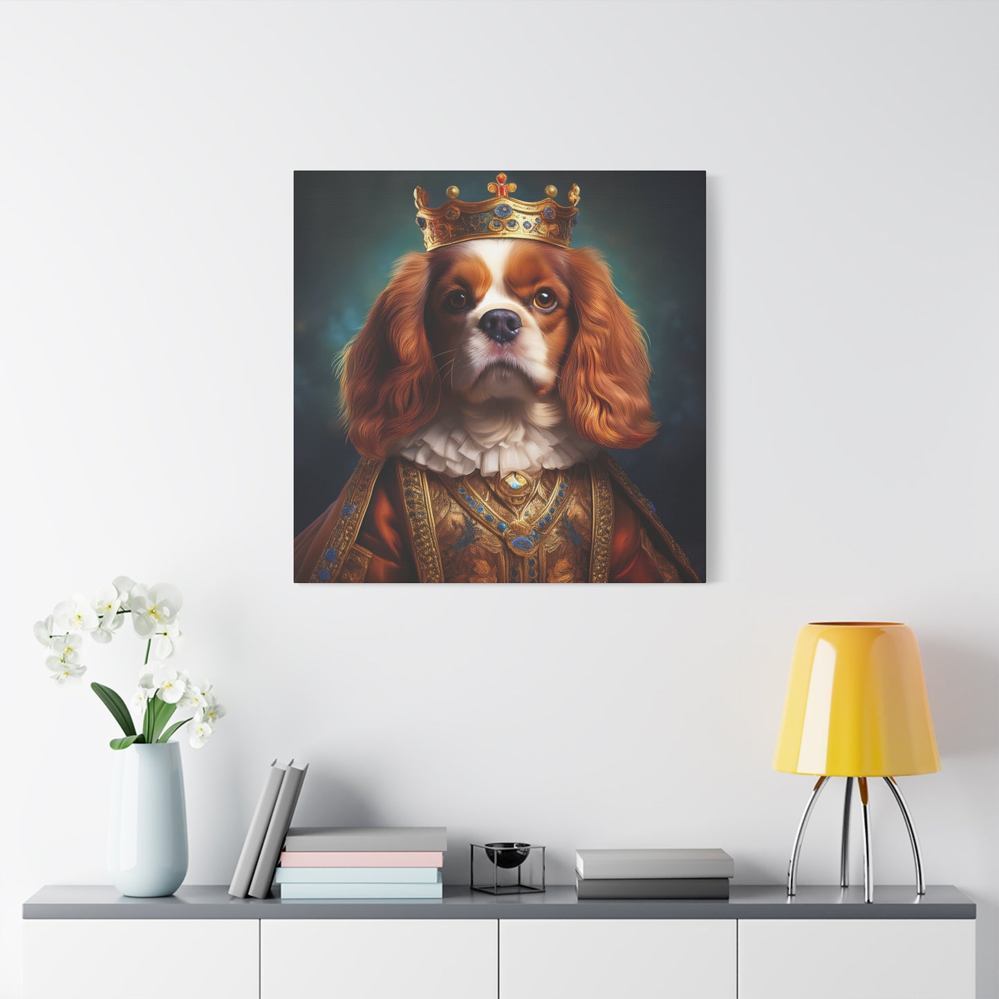 Cavalier King Charles Spaniel Renaissance Pet Portrait on Canvas | Wall art | wall print