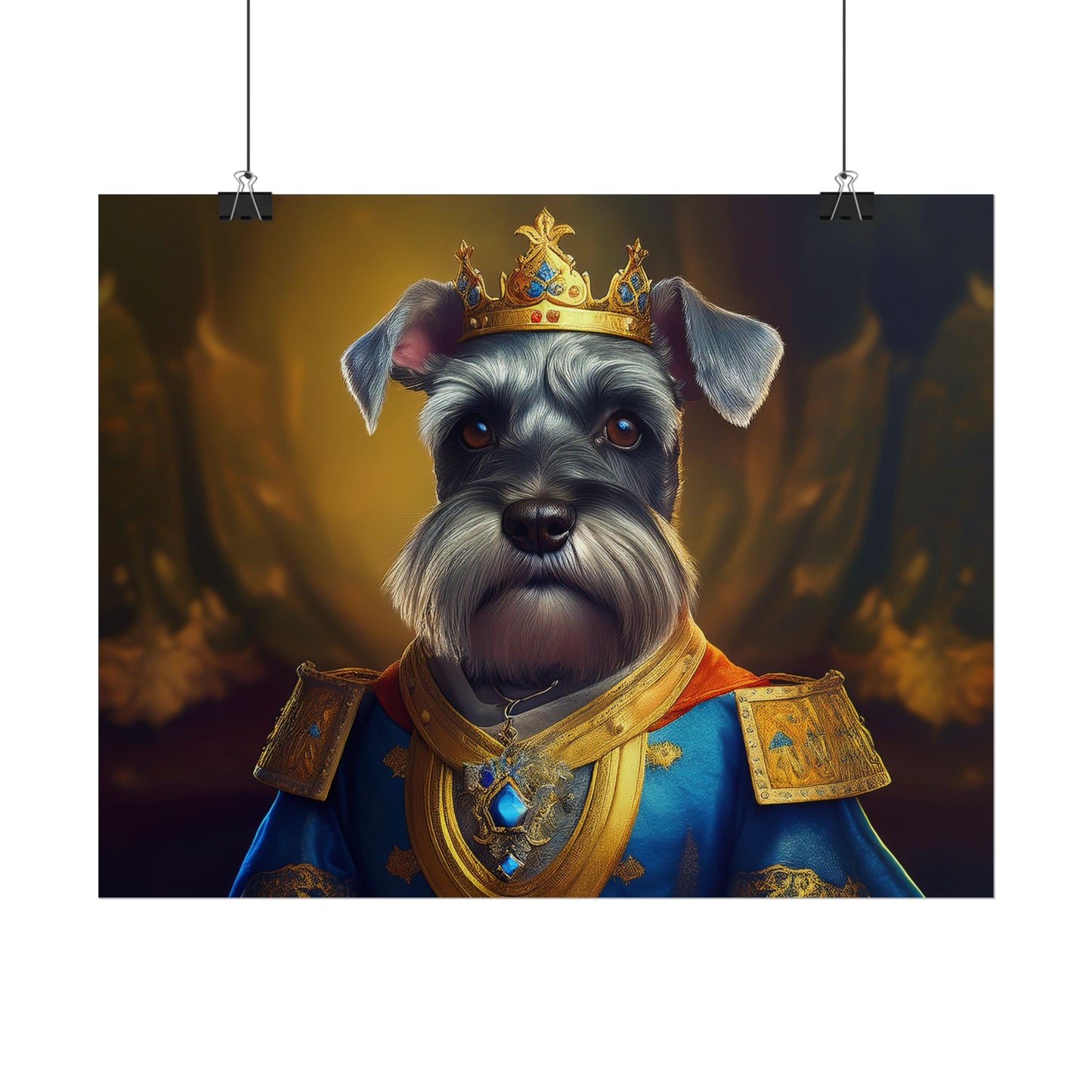 Miniature Schnauzer Dog Renaissance Pet Portrait Art Print | Wall Art | Wall Print