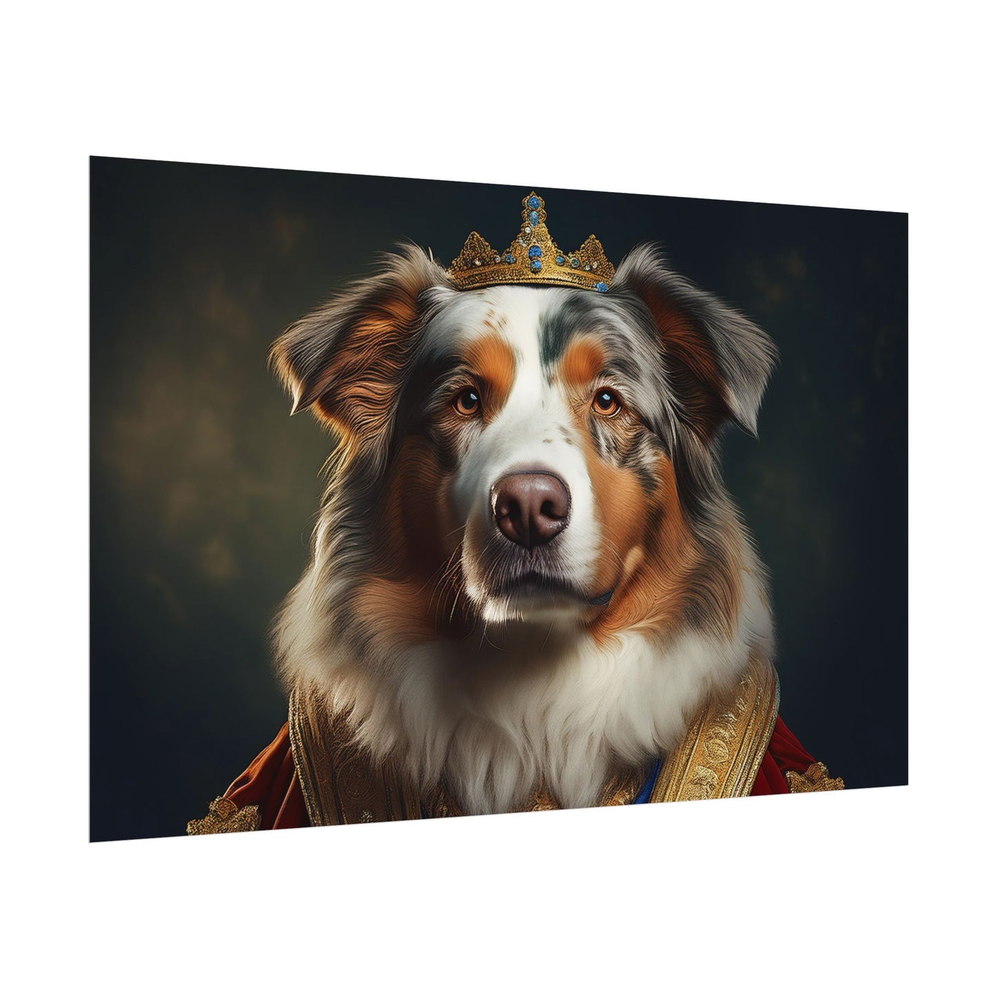 Australian Shepherd Dog Renaissance Pet Portrait Print | Wall Art | Wall Print
