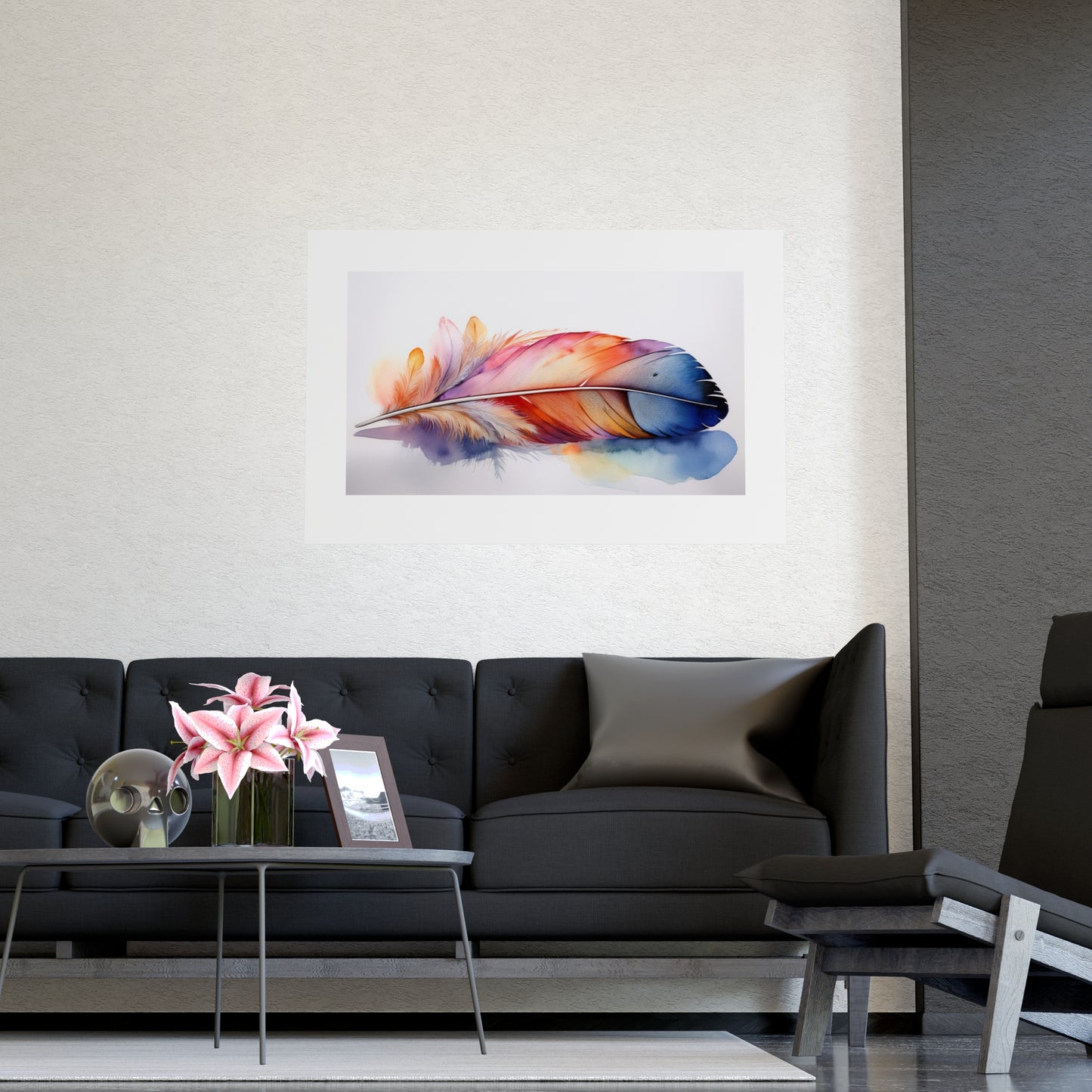 Rainbow Feather Watercolor Print - 3 | Elegant Wall Art & Prints | Unique Home Decor | Wall Print | Wall Art