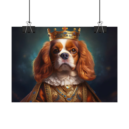 Cavalier King Charles Spaniel Art Pet Portrait Print, Renaissance, Wall Print, Wall Art