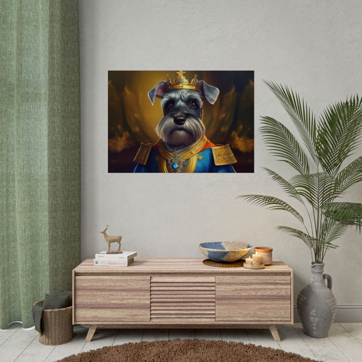 Miniature Schnauzer Dog Renaissance Pet Portrait Art Print | Wall Art | Wall Print