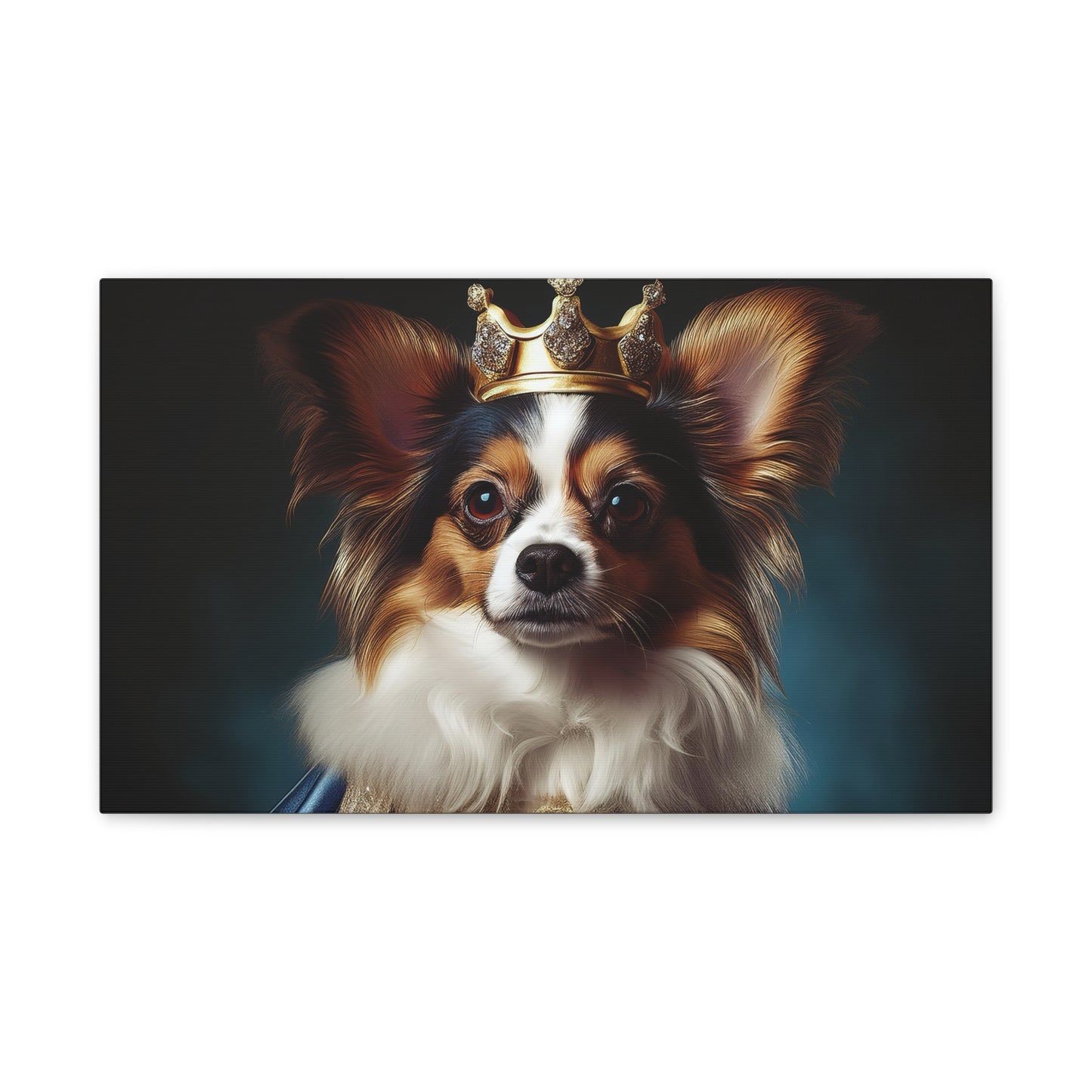 Papillon Pet Portrait Renaissance on Canvas, wall art, wall print, dog portrait, dog art