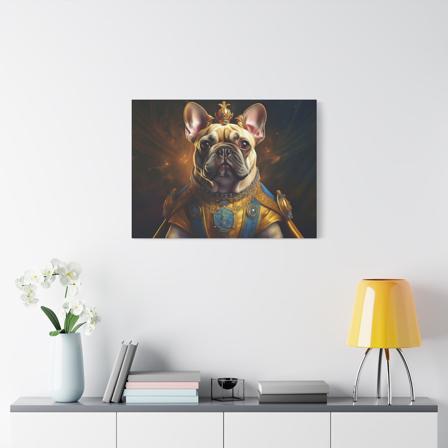 French Bulldog Renaissance Pet Portrait on Canvas | Wall Print | Wall Art | Dog Art