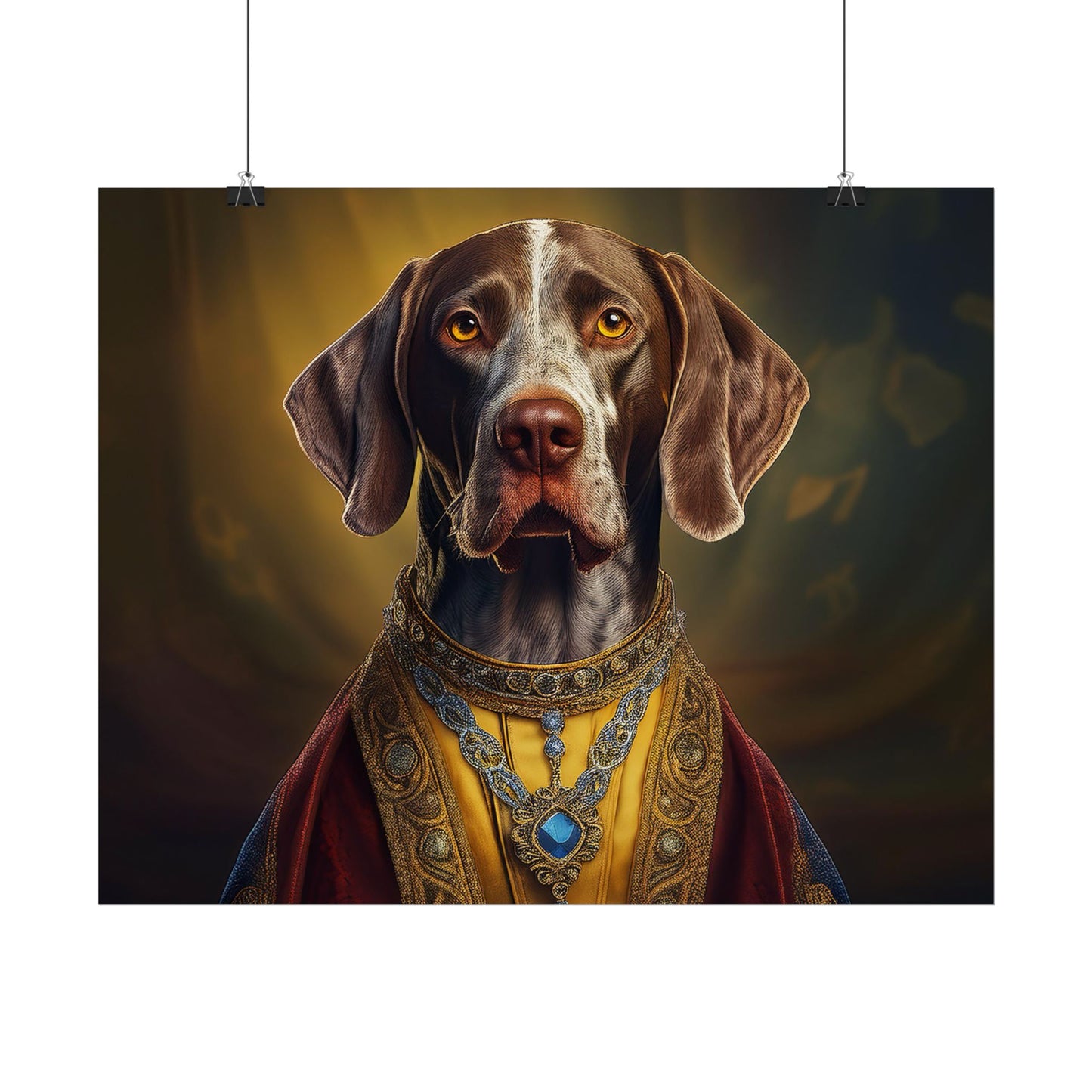 German Shorthaired Pointer Dog Renaissance Pet Portrait, Art Print, Animal Lover gift, Dog Wall Art, wall prints, wall art