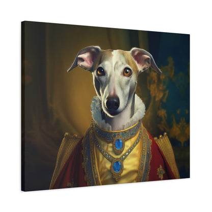 Whippet Renaissance Pet Portrait  Print - Canvas, wall art, wall print, dog portrait, dog art