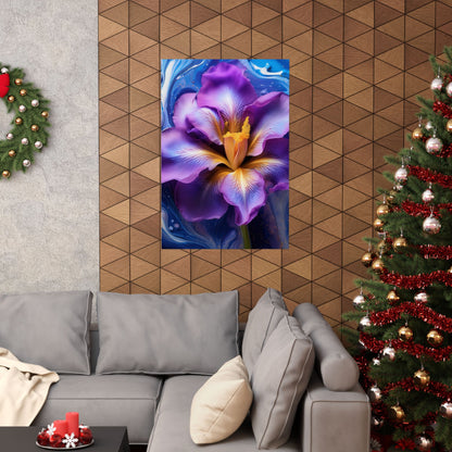 Abstract Floral Iris Wall Art Print | Style 4 | Wall Print | Botanical Wall Art