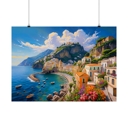 Amalfi Coast Italy Coastal Print | Style 2 | Wall Art | Wall Print