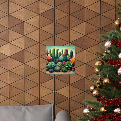 Abstract Cacti and Succulent Desert Garden Color Print | Wall Art | Wall Print