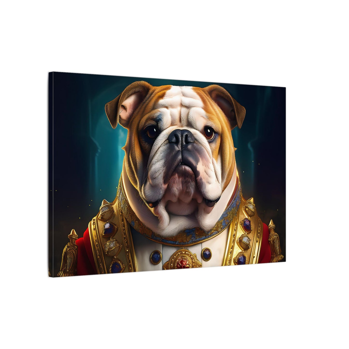 English Bulldog Pet Portrait Renaissance - Canvas, wall art, wall print, dog portrait, dog art