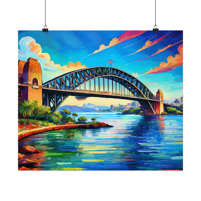 Sydney Harbour Bridge  Australia Painting Print | Wall Art | Wall Print