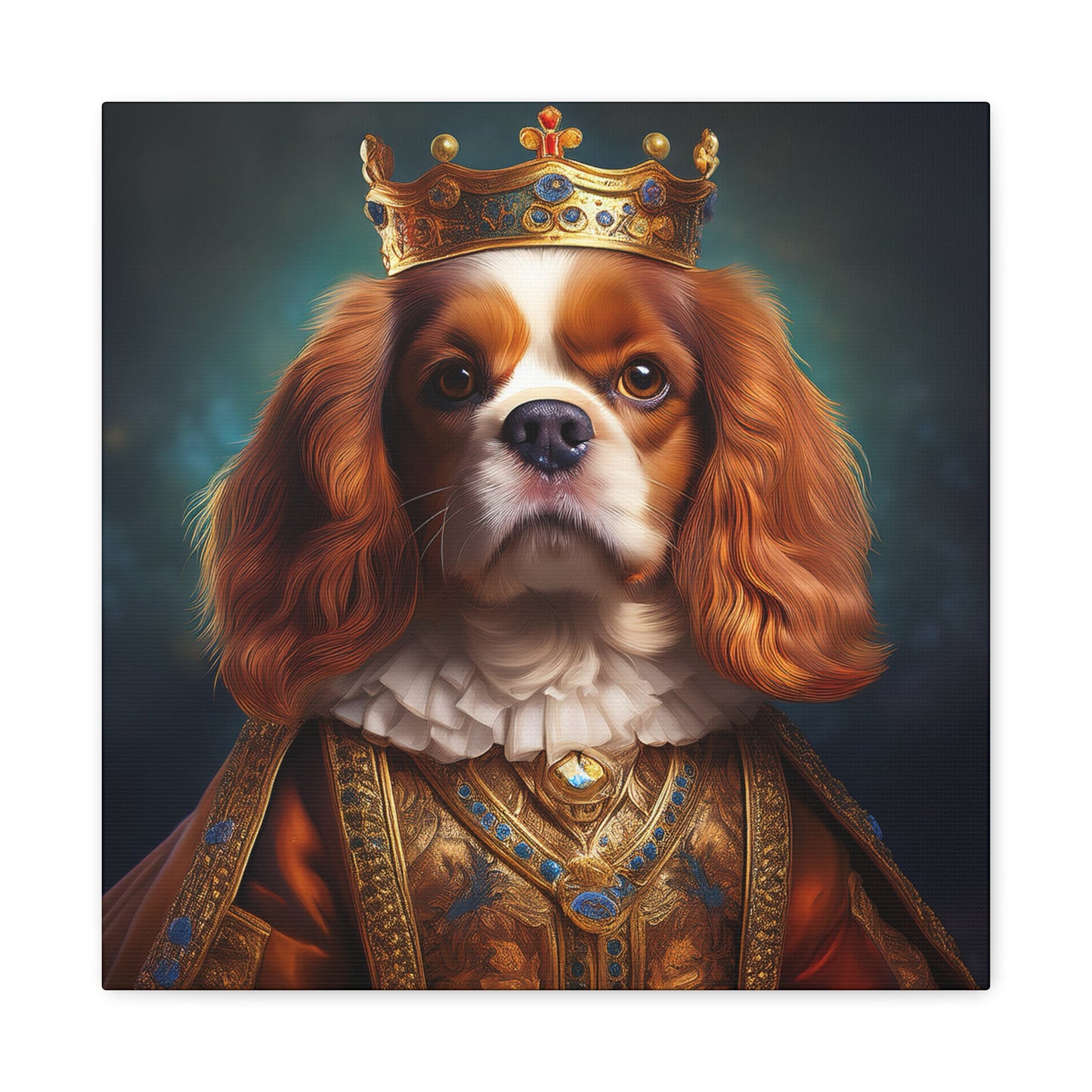 Cavalier King Charles Spaniel Renaissance Pet Portrait on Canvas | Wall art | wall print