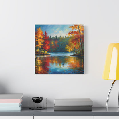 Fall Leaves on the Lake on Canvas | wall art |  wall print