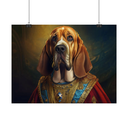 Bloodhound Renaissance Dog Portrait Art Print, Wall Decor Gift, Animal Lover Home Decor, Dog Wall Art