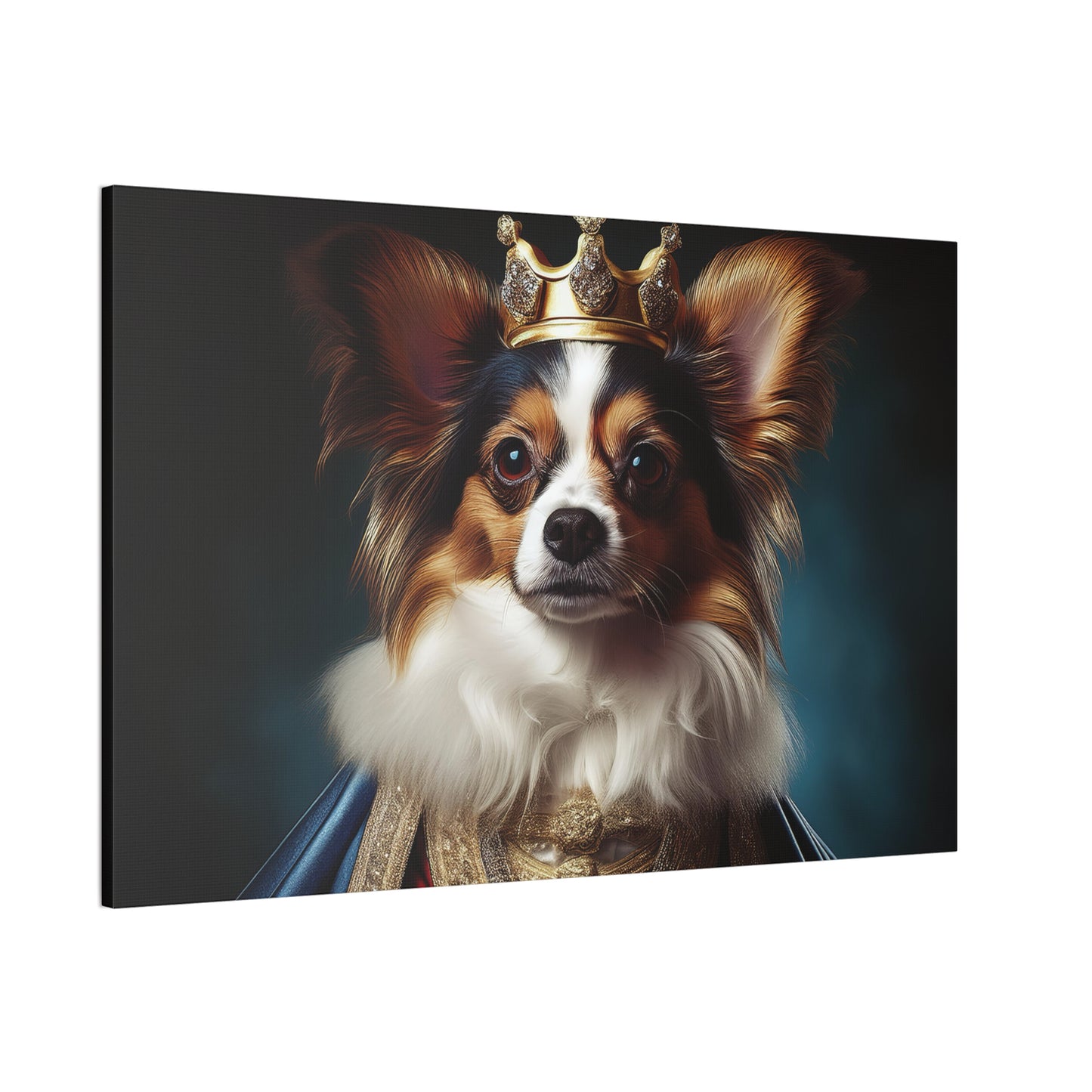Papillon Pet Portrait Renaissance on Canvas, wall art, wall print, dog portrait, dog art