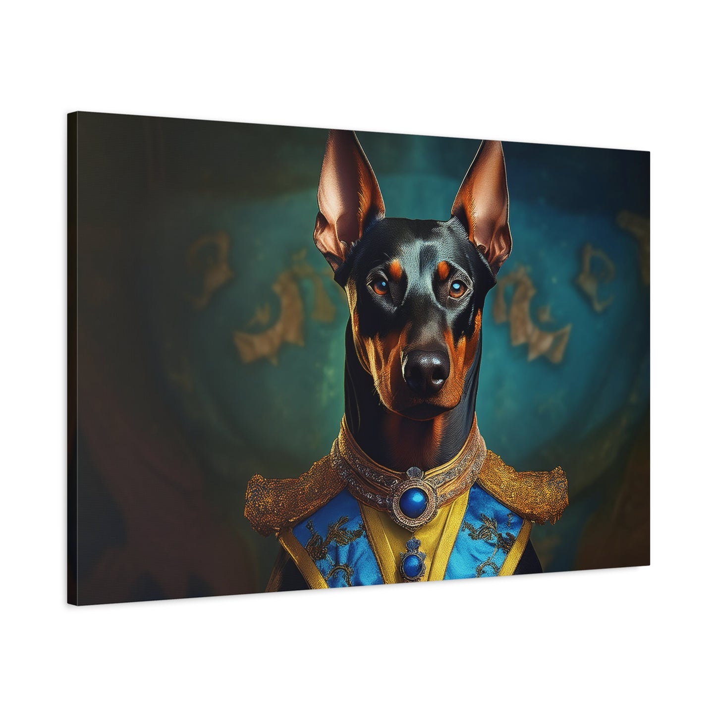 Doberman Pinscher Renaissance Pet Portrait on Canvas | wall art | wall print | Dog Art