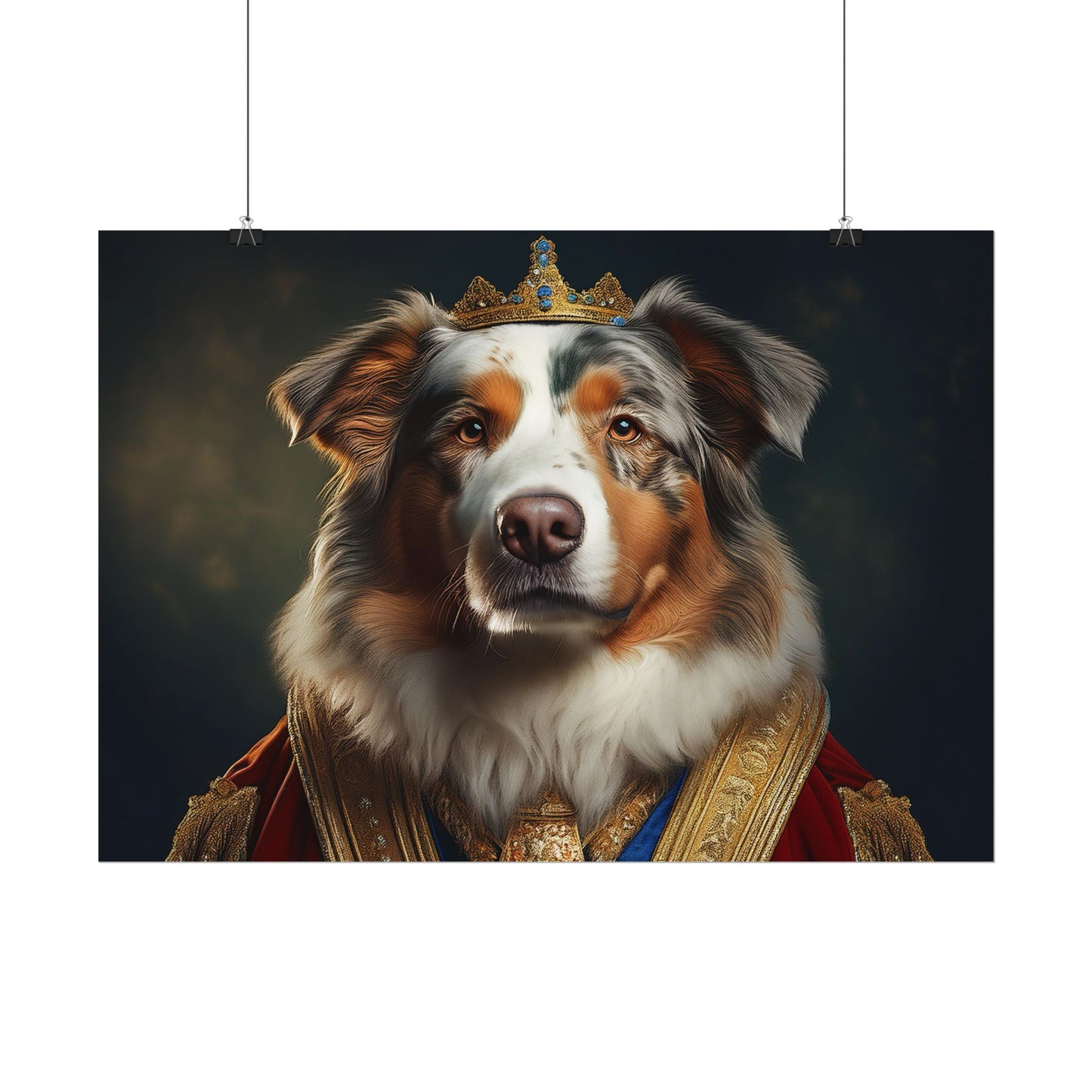 Australian Shepherd Dog Renaissance Pet Portrait Print | Wall Art | Wall Print
