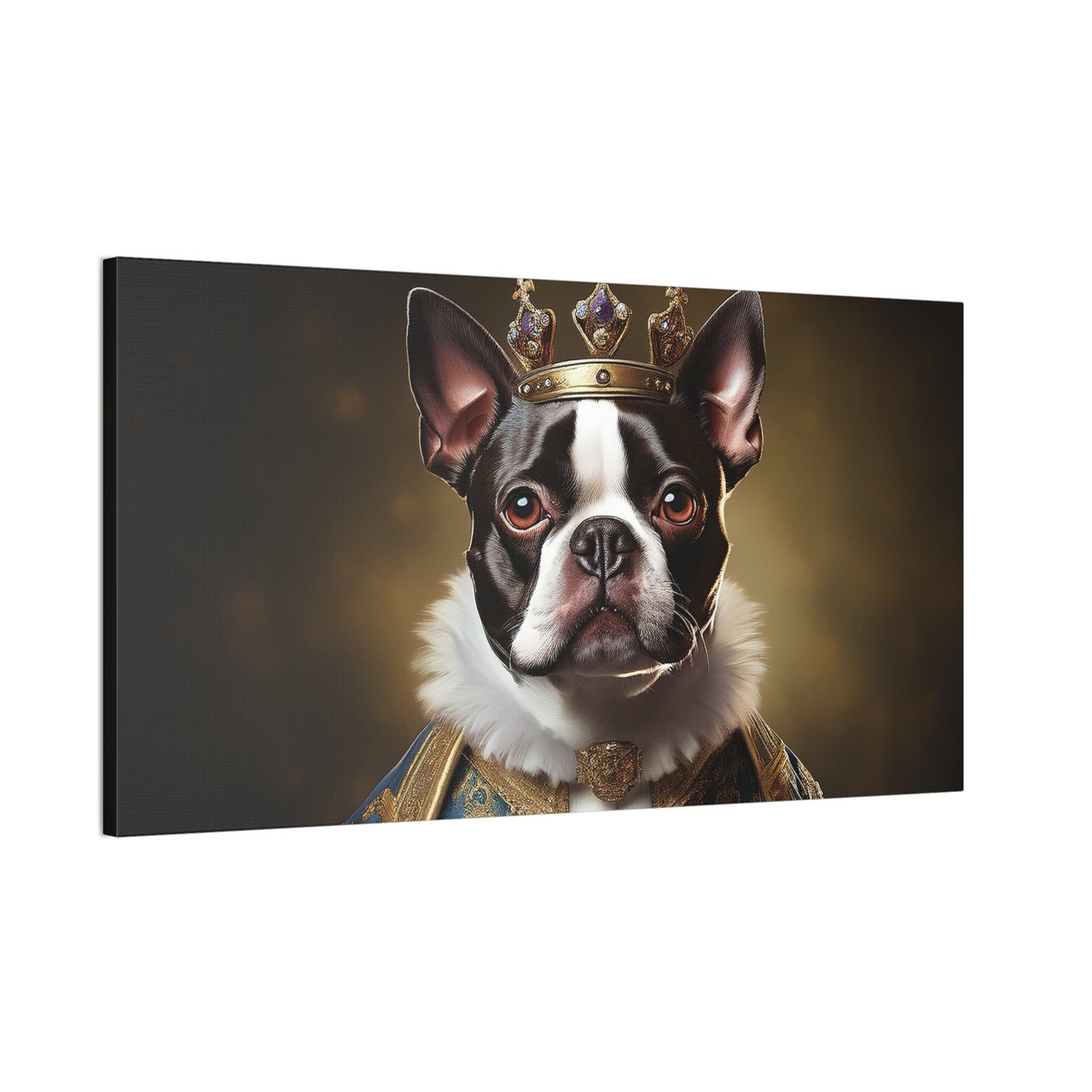 Boston Terrier Renaissance Pet Portrait on Canvas, wall print, wall art, dog portrait, dog art