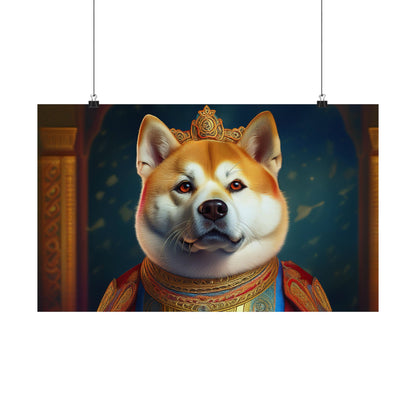 Akita Renaissance Dog Pet Portrait Art Print,  Dog Lover Wall Art, Animal Artwork, Canine Decor, Dog Memorial Gift