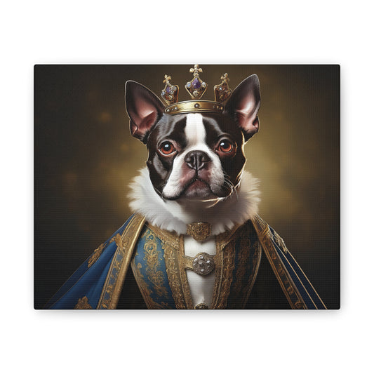 Boston Terrier Renaissance Pet Portrait on Canvas, wall print, wall art, dog portrait, dog art