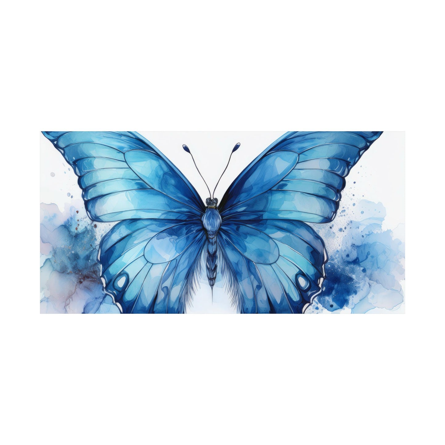 Blue Butterfly Alcohol Ink Wall Art | Unique Nursery Wall Print | Butterfly wall art | Wall Art | Wall Print