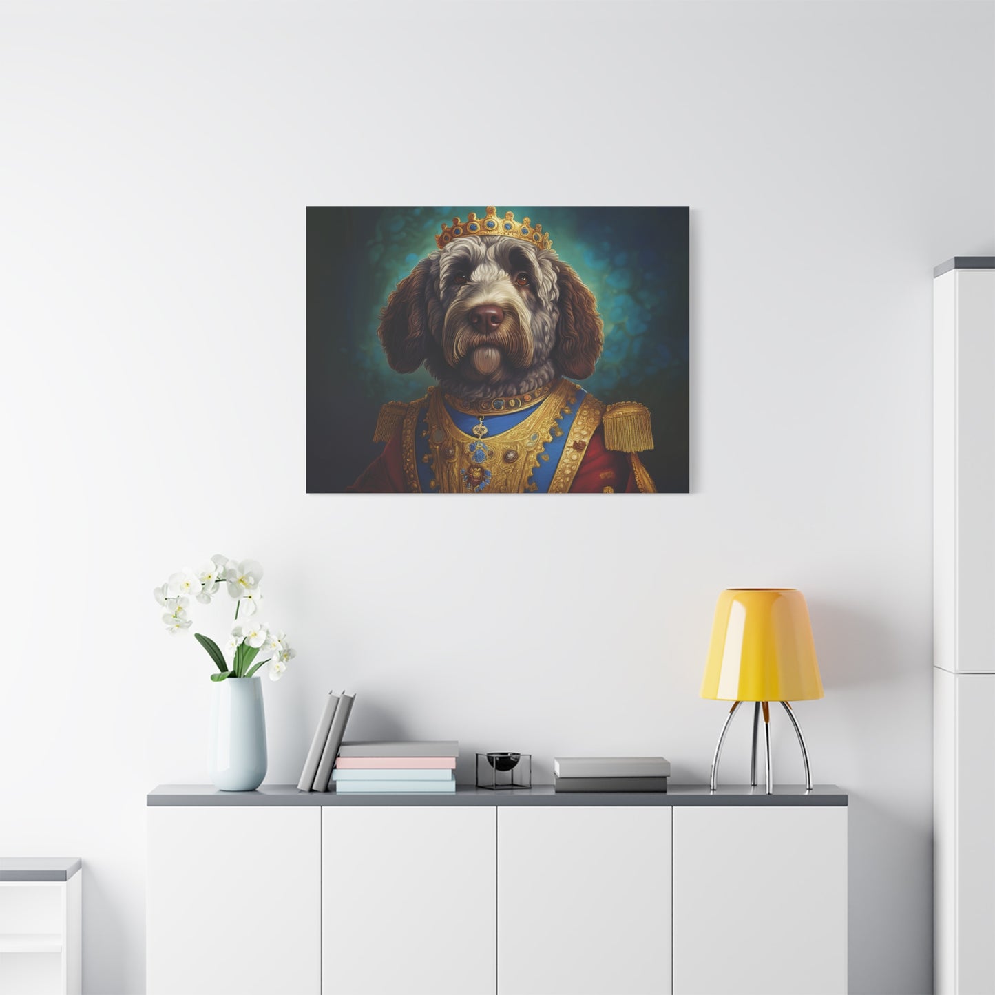 Portuguese Water Dog Renaissance Pet Portrait on Canvas | wall art | wall print
