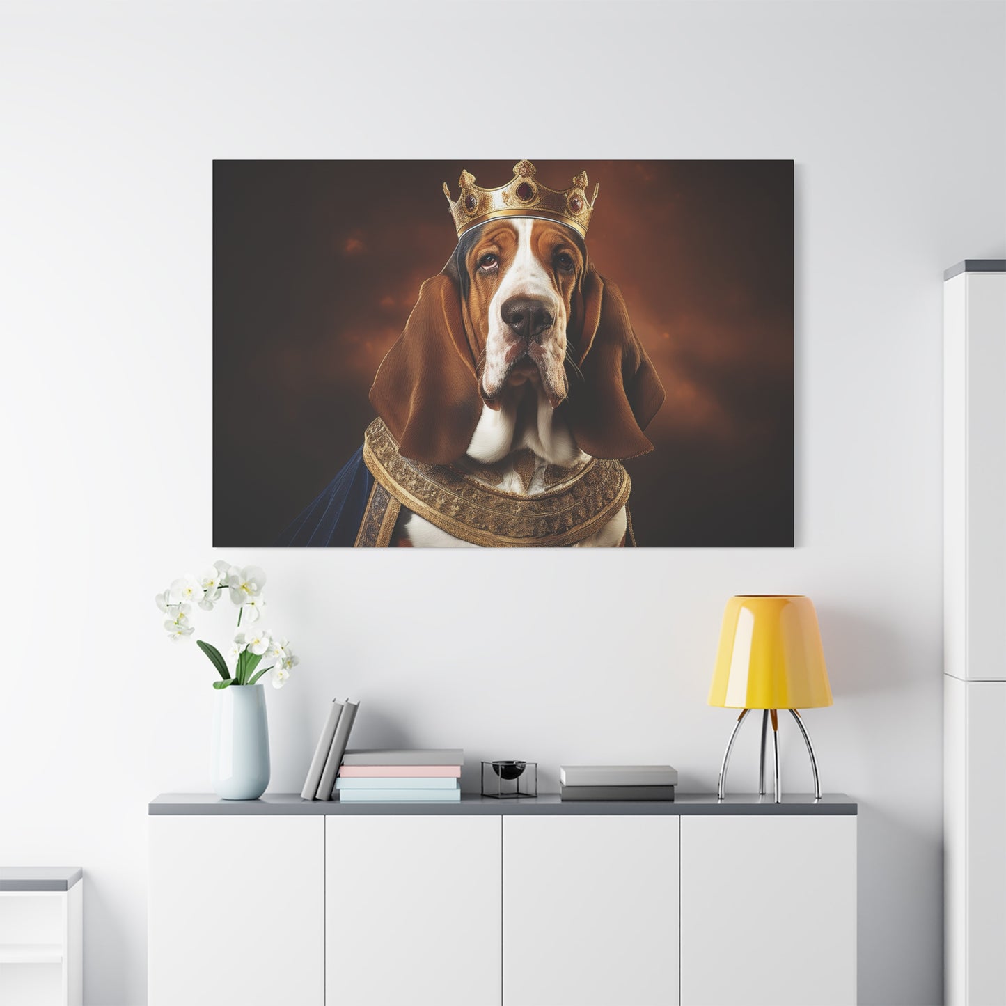 Bassett Hound Renaissance Pet Portrait on Canvas | Wall art | wall print | Dog Art