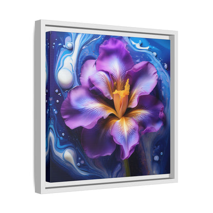 Abstract Iris - Style 2 -  Floral Framed Canvas,  Wall Print, wall art, botanical art