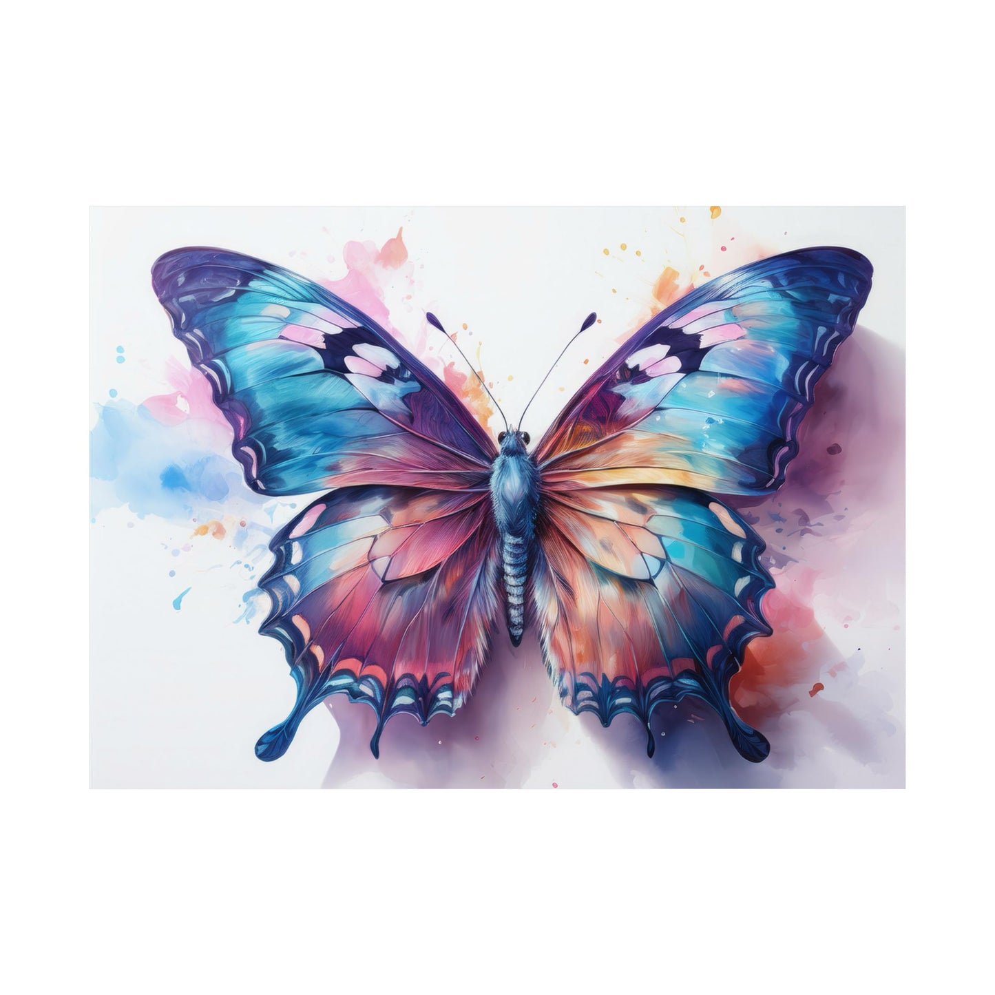 Teal, Blue & Purple Butterfly Alcohol Ink Wall Art |  Butterfly wall art | Wall Art | Wall Print
