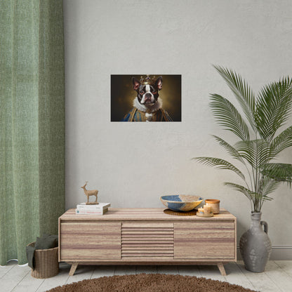 Boston Terrier Renaissance Dog Portrait Art Print, Wall Decor Gift, Animal Lover Home Decor, Dog Wall Art