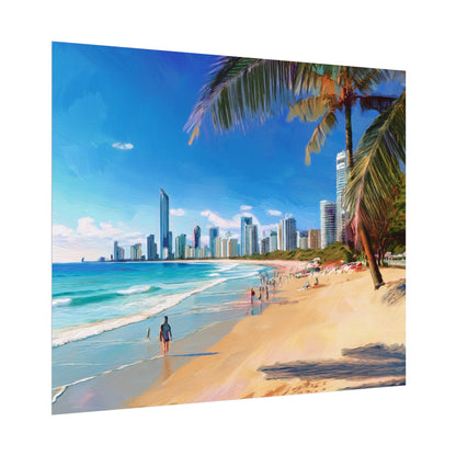 Surfers Paradise Beach Australia Coastal Print | Style 1 | Wall Art | Wall Print