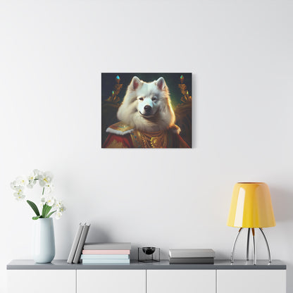 Samoyed Renaissance Pet Portrait on Canvas, wall art, wall print, dog portrait, dog art